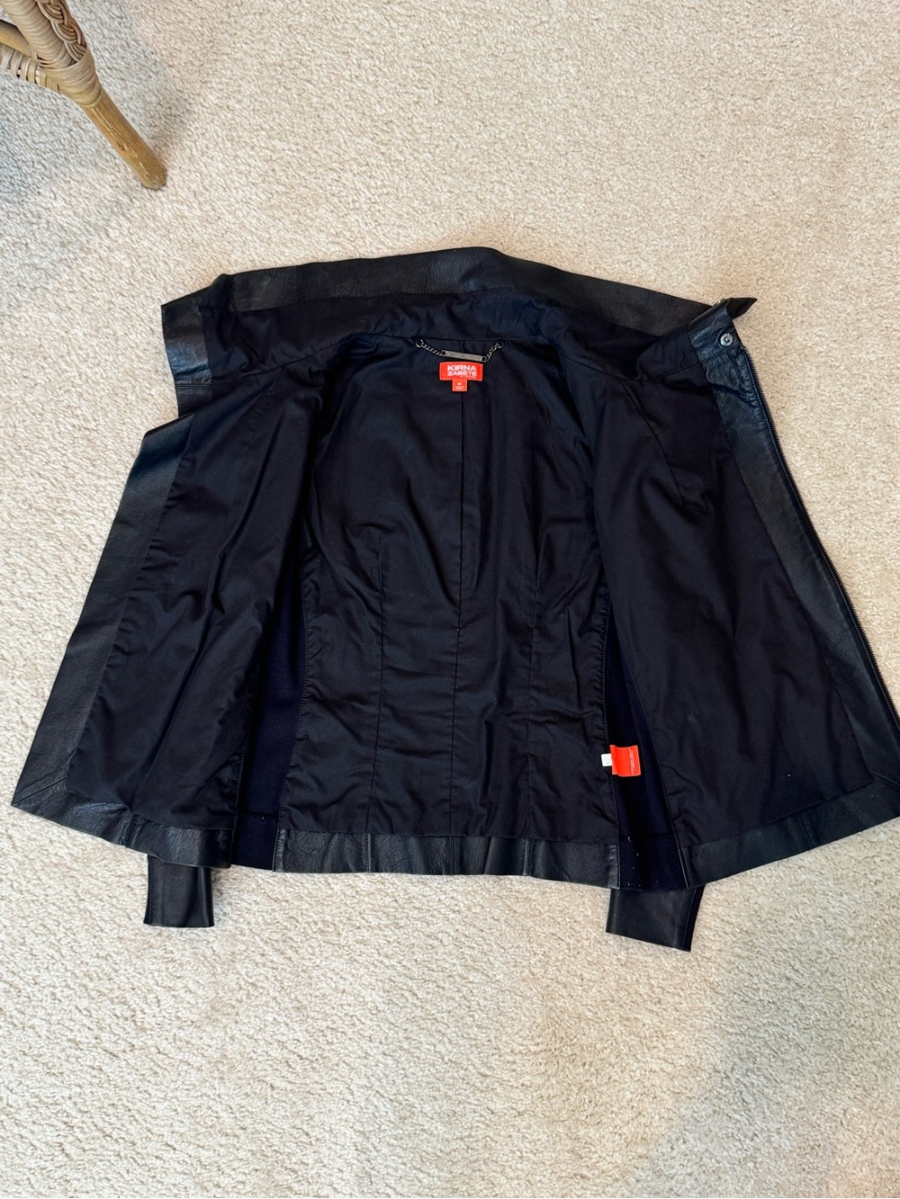 🔹 Kirna Zabête Black Genuine Leather Funnel Neck Jacket – Size M Amazing! - Picture 6 of 10